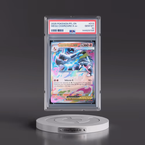 2025 Pokémon Pfl EN-Phantasmal Flames #013 Mega Charizard X EX - Holo (PSA 10 GEM MINT)
