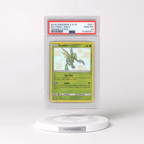 2019 Pokémon Sun & Moon Hidden Fates #SV1 Scyther - Holo (PSA 10 GEM MINT)