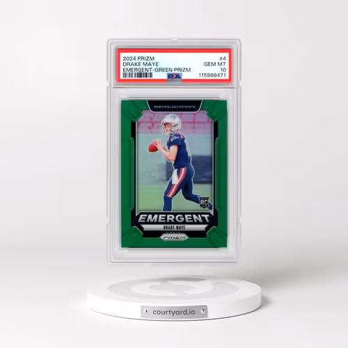 2024 Panini Prizm Emergent #4 Drake Maye - Green Prizm (PSA 10 GEM MINT)