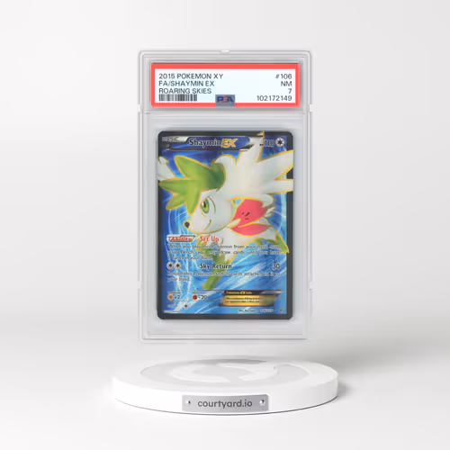 2015 Pokémon XY Roaring Skies #106 Shaymin EX - Holo Full Art (PSA 7 NM)