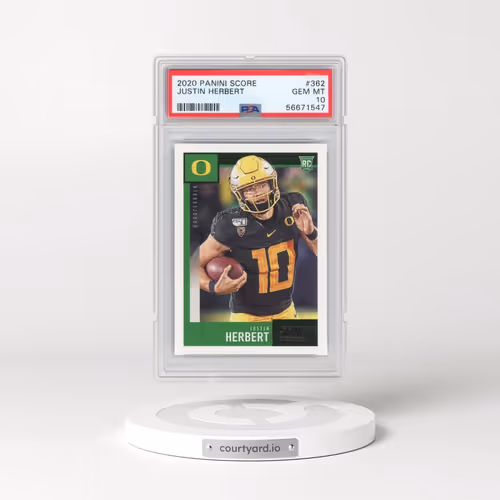 2020 Panini Score #362 Justin Herbert (PSA 10 GEM MINT)