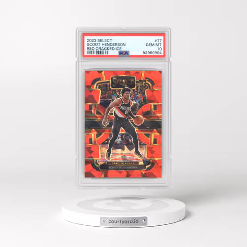 2023 Panini Select #77 Scoot Henderson - Red Cracked Ice (PSA 10 GEM MINT)