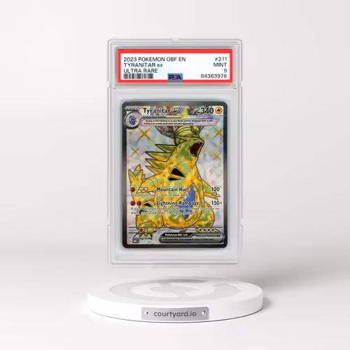 2023 Pokémon Obf EN-Obsidian Flames #211 Tyranitar EX - Holo Ultra Rare (PSA 9 MINT)