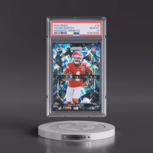 2024 Panini Prizm Prizmatic #14 Xavier Worthy - Green Ice (PSA 10 GEM MINT)