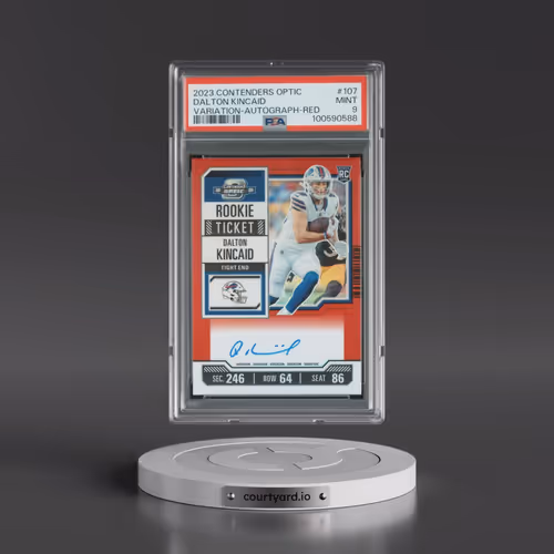 2023 Panini Contenders Optic #107 Dalton Kincaid - Variation-Autograph-Red (PSA 9 MINT)