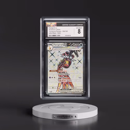 2024 Pokémon Tef EN-Temporal Forces #194 Farigiraf EX - Holo Ultra Rare (CGC 8 NM-MT)