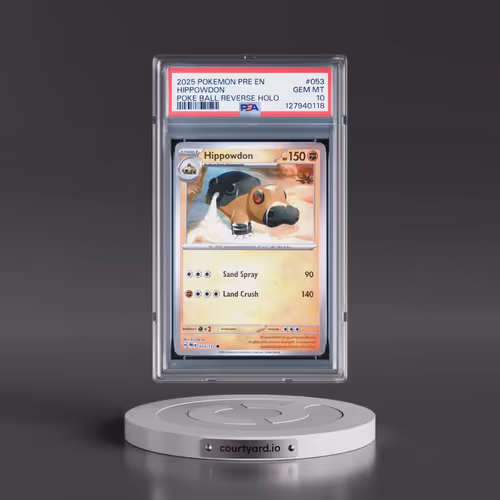 2025 Pokémon Pre EN-Prismatic Evolutions #053 Hippowdon - Reverse Holo Poke Ball (PSA 10 GEM MINT)