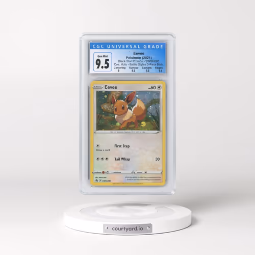 2021 Pokémon Swsh Black Star Promo #095 Eevee - Holo Battle Styles Three Pack Blisters (CGC 10 GEM M