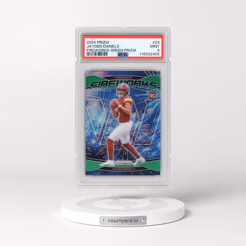 2024 Panini Prizm Fireworks #24 Jayden Daniels - Green Prizm (PSA 9 MINT)