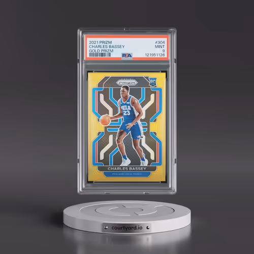 2021 Panini Prizm #304 Charles Bassey - Gold Prizm (PSA 9 MINT)