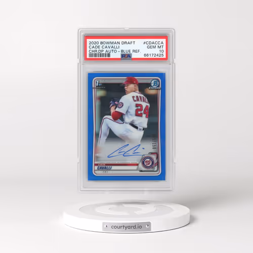 2020 Bowman Draft Chrome Draft Picks Autographs #CDACCA Cade Cavalli - Blue Refractor (PSA 10 GEM MINT)