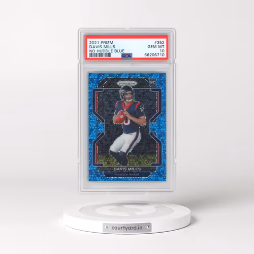 2021 Panini Prizm #352 Davis Mills - No Huddle Blue (PSA 10 GEM MINT)