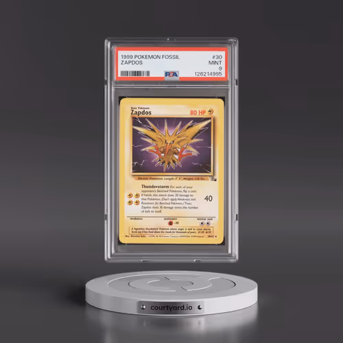1999 Pokémon Fossil #30 Zapdos (PSA 9 MINT)