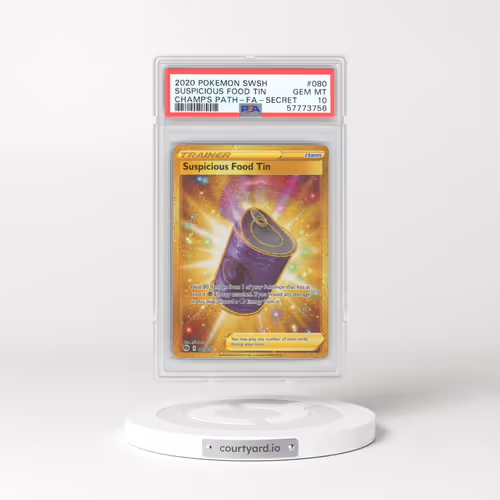 2020 Pokémon Sword & Shield Champion's Path #080 Suspicious Food Tin - Full Art Secret (PSA 10 GEM MINT)