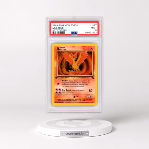 1999 Pokémon Fossil #27 Moltres - 1st Edition (PSA 9 MINT)
