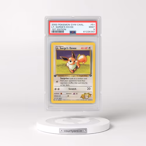 2000 Pokémon Gym Challenge #51 LT. Surge's Eevee - 1st Edition (PSA 9 MINT)
