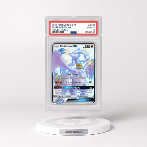 2019 Pokémon Sun & Moon Hidden Fates #SV51 Reshiram GX - Holo Full Art (PSA 10 GEM MINT)