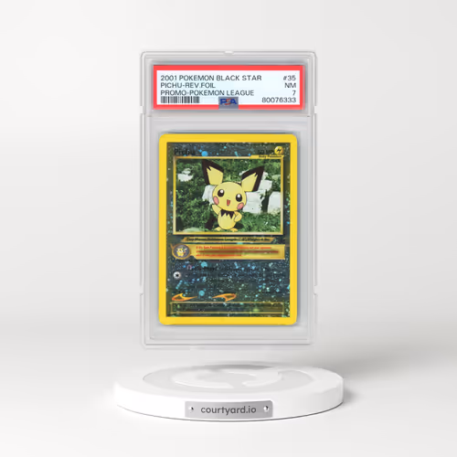 2001 Pokémon Promo Black Star #35 Pichu - Reverse Foil Pokemon League (PSA 7 NM)