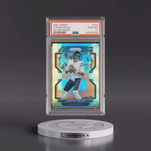2021 Panini Prizm #334 Justin Fields - Silver Prizm (PSA 10 GEM MINT)