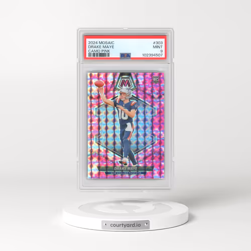 2024 Panini Mosaic #303 Drake Maye - Camo Pink (PSA 9 MINT)