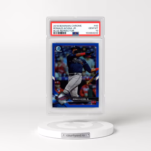 2018 Bowman Chrome #40 Ronald Acuna Jr. - Blue Refractor (PSA 10 GEM MINT)