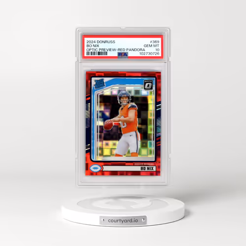 2024 Panini Donruss #369 Bo Nix - Optic Preview-Red Pandora (PSA 10 GEM MINT)