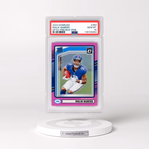 2024 Panini Donruss #383 Malik Nabers - Optic Preview-Pink (PSA 10 GEM MINT)
