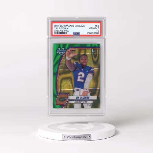 2024 Bowman University Chrome #63 DJ Lagway - Green Lava (PSA 10 GEM MINT)