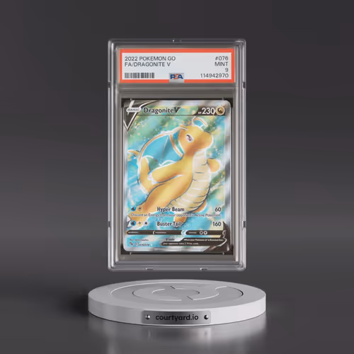 2022 Pokémon Go #076 Dragonite V - Holo Full Art (PSA 9 MINT)