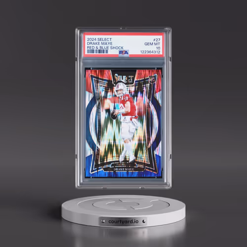 2024 Panini Select #27 Drake Maye - Red & Blue Shock (PSA 10 GEM MINT)