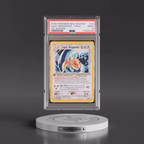 2002 Pokémon Neo Destiny #14 Light Dragonite - 1st Edition Holo (PSA 9 MINT)