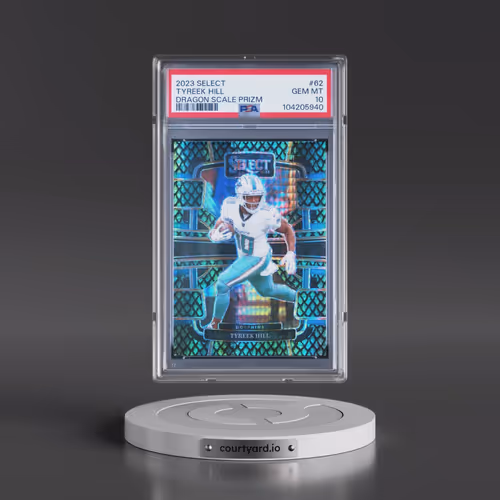 2023 Panini Select #62 Tyreek Hill - Dragon Scale Prizm (PSA 10 GEM MINT)
