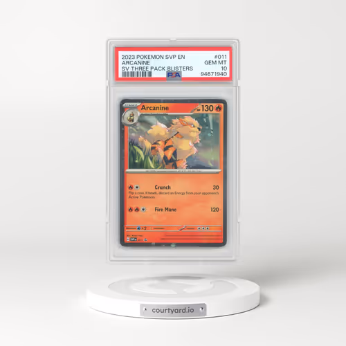 2023 Pokémon Svp EN-SV Black Star Promo #011 Arcanine - Scarlet & Violet Three Pack Blisters (PSA 10 GEM MINT)