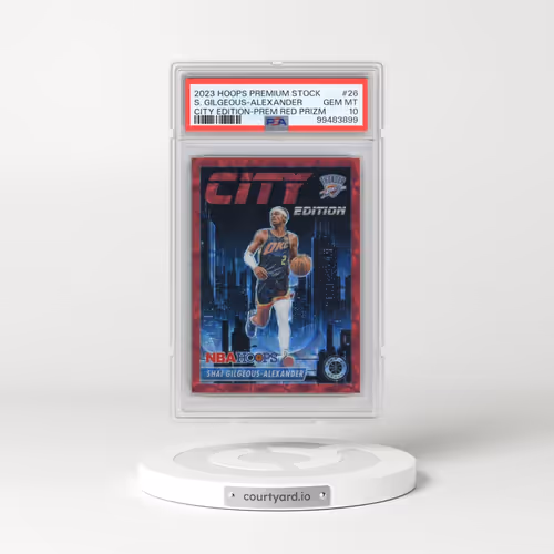 2023 Panini Hoops Premium Stock City Edition #26 Shai Gilgeous-Alexander - Premium Red Prizm (PSA 10 GEM MINT)