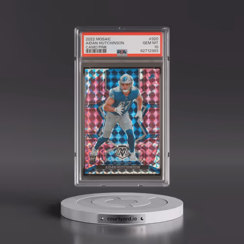 2022 Panini Mosaic #320 Aidan Hutchinson - Camo Pink (PSA 10 GEM MINT)