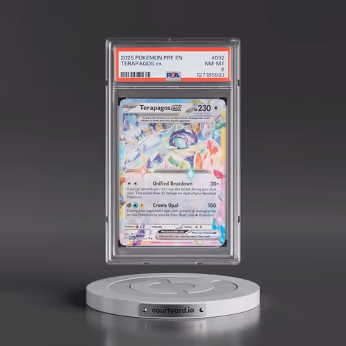 2025 Pokémon Pre EN-Prismatic Evolutions #092 Terapagos EX - Holo (PSA 8 NM-MT)