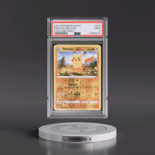2021 Pokémon Sword & Shield Evolving Skies #049 Pikachu - Reverse Foil (PSA 9 MINT)