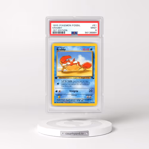 1999 Pokémon Fossil #51 Krabby - 1st Edition (PSA 9 MINT)