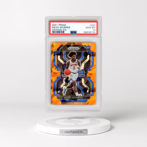 2021 Panini Prizm #283 Miles McBride - Orange Ice (PSA 10 GEM MINT)