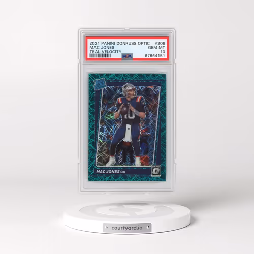 2021 Panini Donruss Optic #206 Mac Jones - Green Velocity (PSA 10 GEM MINT)