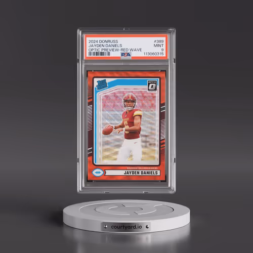 2024 Panini Donruss #389 Jayden Daniels - Optic Preview-Red Wave (PSA 9 MINT)