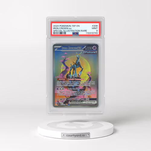 2024 Pokémon Tef EN-Temporal Forces #206 Iron Crown EX - Holo Special Illustration Rare (PSA 9 MINT)