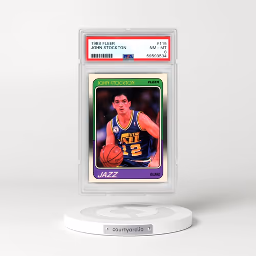 1988 Fleer #115 John Stockton (PSA 8 NM-MT)