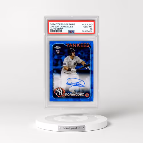 2024 Topps Chrome Sapphire Chrome Sapphire Autographs #CSAJDO Jasson Dominguez (PSA 10 GEM MINT)