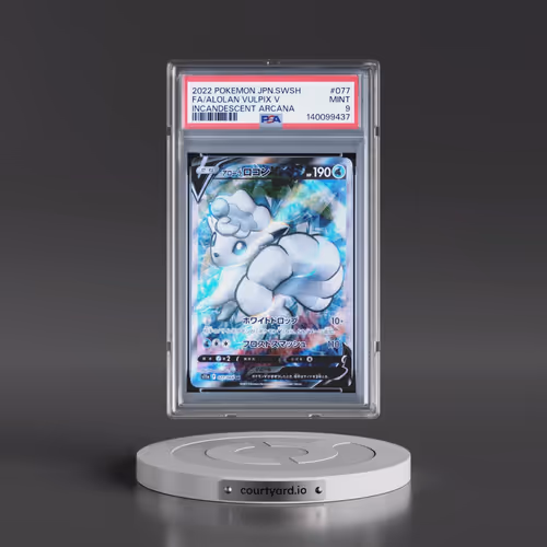 2022 Pokémon Sword & Shield Incandescent Arcana #077 Alolan Vulpix V - Holo Full Art (PSA 9 MINT)