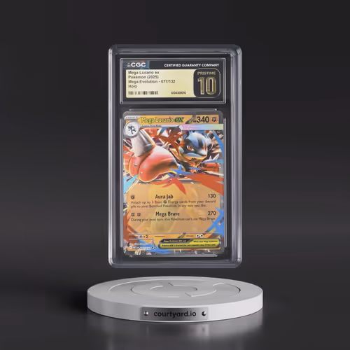 2025 Pokémon Meg EN-Mega Evolution #077 Mega Lucario EX - Holo (CGC 10 PRISTINE)