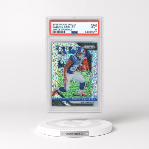 2018 Panini Prizm #202 Saquon Barkley - White Sparkle (PSA 9 MINT)