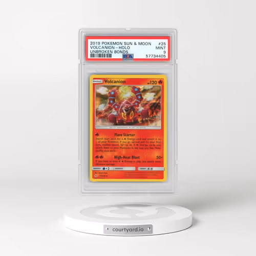 2019 Pokémon Sun & Moon Unbroken Bonds #25 Volcanion - Holo (PSA 9 MINT)