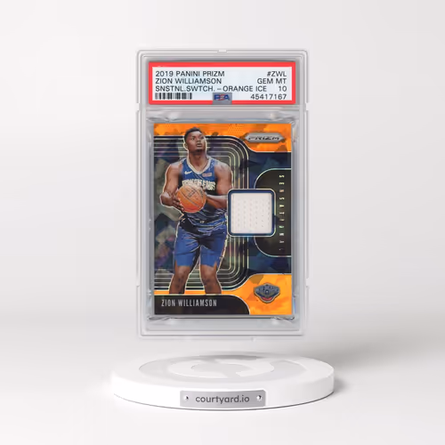 2019 Panini Prizm Sensational Swatches #ZWL Zion Williamson - Orange Ice (PSA 10 GEM MINT)