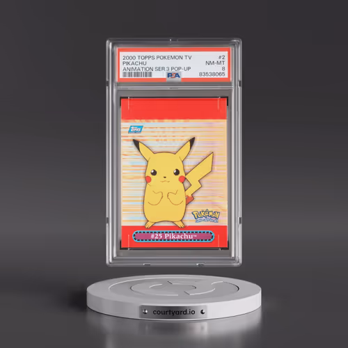2000 Topps Pokémon TV Animation Series 3 Pop-Up #2 Pikachu (PSA 8 NM-MT)